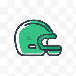 绿色的橄榄球头盔图标 向量