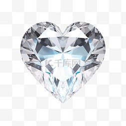金属石图片_3D 渲染明亮的心形，如水晶