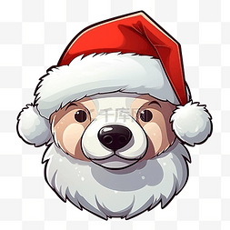 北极熊标志图片_熊极地圣诞圣诞老人帽子卡通人物