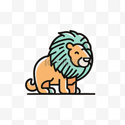 狮子图标 可爱的动物 狮子的形象 