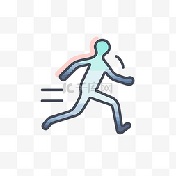 平面奔跑的人图片_跑步的人的线条图标 向量
