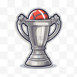 红奖杯图片_球形状的运动奖杯，顶部有一个红