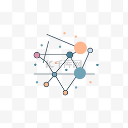 由点连接的数据网络的圆形插图 