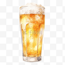 啤酒涂鸦插画图片_水彩啤酒杯分离插画ai生成