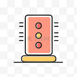 交通灯图标图片_带有四个灯泡的交通灯图标 向量