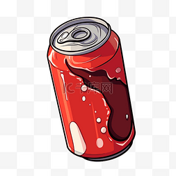 卡通风格的可乐剪贴画红罐苏打水
