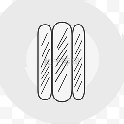 面包背景图片_线图标中的三块面包 向量
