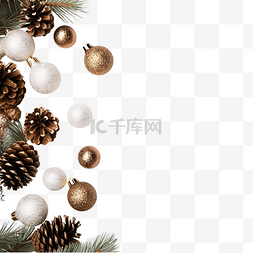 礼品组合组合图片_白纸上的圣诞组合物，上面有圣诞