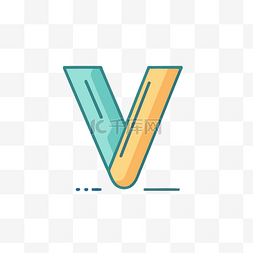 简单的字母v图形设计 向量