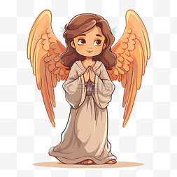 天使剪贴画可爱的卡通天使带翅膀