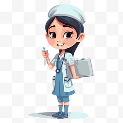 女护士护士图片_lpn剪贴画卡通女保健护士 向量