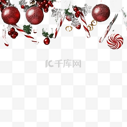 木质表面的圣诞棒棒糖和装饰品