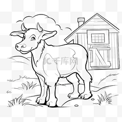 卡通剪贴画猪图片_儿童着色书农场动物的矢量插图