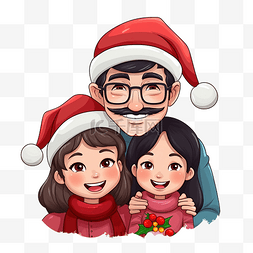 幸福的亚洲家庭女儿父母在圣诞节