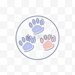 现在订购图片_三个动物脚印符号出现在一个圆圈