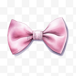 水彩粉色领结