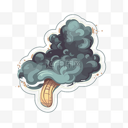 烟雾缭绕的贴纸剪贴画 向量