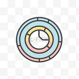带彩色环的时钟图标 向量