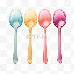 线条冰淇淋球图片_塑料冰淇淋勺彩色png文件