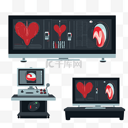 valentine图片_超声心动图剪贴画 向量