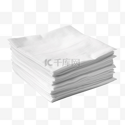 餐巾纸图片_两片折叠的白色薄纸或餐巾纸堆叠