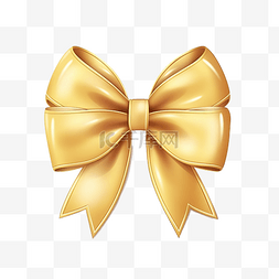 用于生日图片_可爱的金色蝴蝶结丝带，用于隔离