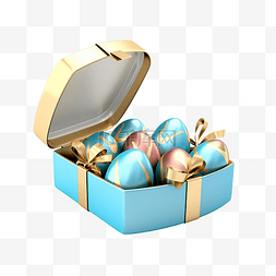 打开礼品盒中的复活节彩蛋