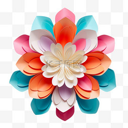 真实折纸花朵元素立体免抠图案