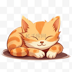 睡觉的猫图片_可爱卡通睡觉的猫png文件