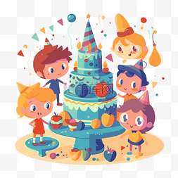 生日聚會图片_生日派对剪贴画儿童和卡通派对附