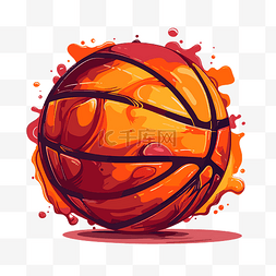 篮球剪贴画图形篮球球与泼漆卡通
