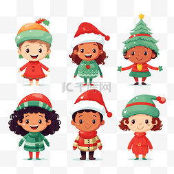 圣诞嘉年华图片_孩子们打扮成冬季假期的象征，参