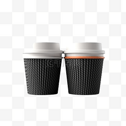 咖啡館图片_黑色逼真的纸咖啡杯 3D 模型插图