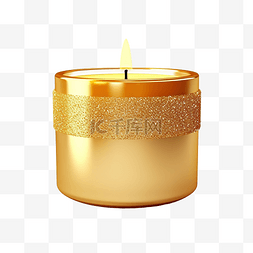 金色闪闪发光的金属蜡烛