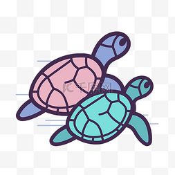 线性风格的海龟图标 向量