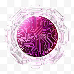 科技工业创新图片_粉色人工智能科技电路png文件