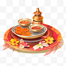 插图礼物 puja thali kalash