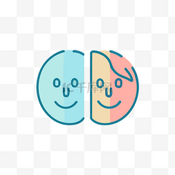 标志显示两张脸和颜色变化 向量