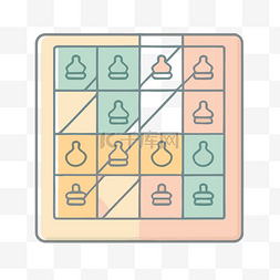 棋盘颜色图片_描绘游戏各个部分的图标 向量