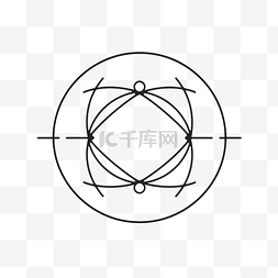 几何符号和元素概念简约黑线矢量