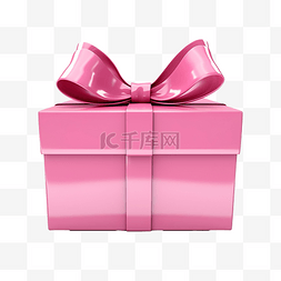 带丝带蝴蝶结的粉色礼品盒
