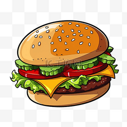 双层虾汉堡图片_漢堡快餐卡通