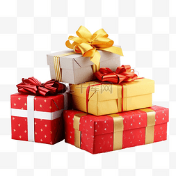 邀请函香槟色图片_圣诞老人和彩色礼品盒