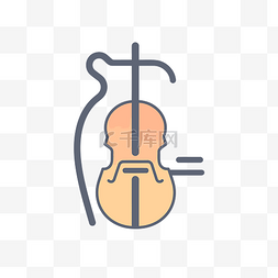 小提琴程式化的图标 向量