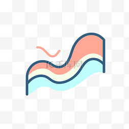 波浪平面设计波浪图标 向量
