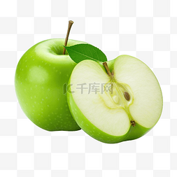 水果半个图片_青苹果半个