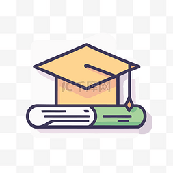 毕业设计展板图片_应用程序的毕业帽和文凭图标 向