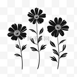 简单植物背景图片_盛开的花朵剪影 简单的花朵为美