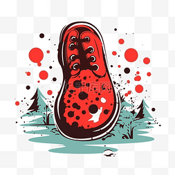 Bootprint 剪贴画 水中卡通红鞋的插