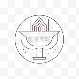 碗的标志图片_标志设计，带有带有寺庙和碗标志